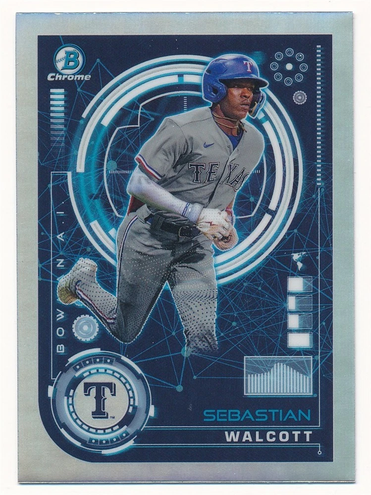 SEBASTIAN WALCOTT 2024 BOWMAN CHROME AI #BAI-12 TEXAS RANGERS MINT