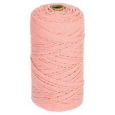 Natural Macrame Cord 2mm x 219 Yards Cotton Macrame Rope, Pink