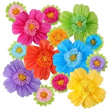12 Pieces Paper Flowers Party Backdrop DIY Crafting Projects Colorful Versatile