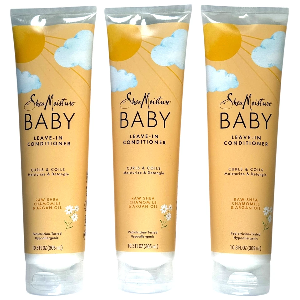 3 PK - SheaMoisture Baby Leave-In Conditioner for Curly Hair Raw Shea 10.3 Fl Oz - Image 3 of 4
