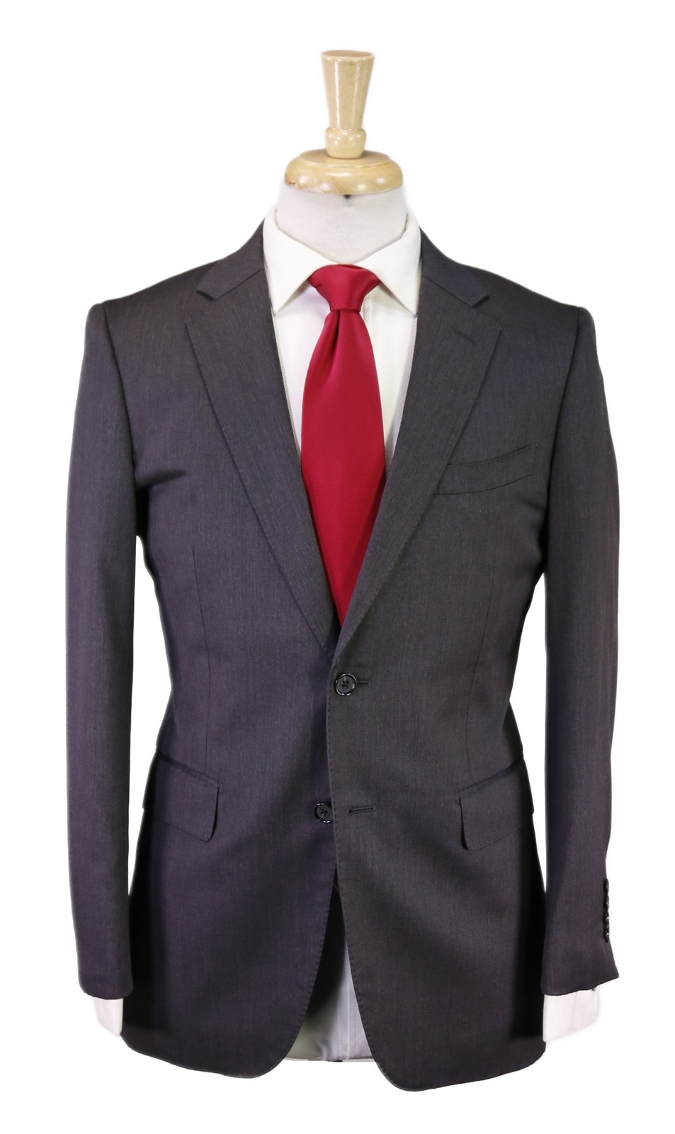 Paul Stuart Solid Gray 2-Btn Wool Suit Recent Mad… - image 1