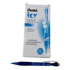 12 Pencils Pentel Icy 0.7mm Mechanical Pencils Blue Barrel Medium Line