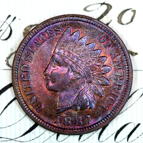 * 1887 * SUPERB+ GEM BU MS INDIAN HEAD PENNY * FROM ORIGINAL COLLECTION