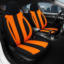 2x Sitzbezüge passend für BMW 3er E90 & E91 (Schwarz-Orange) | Vorne | Pilot