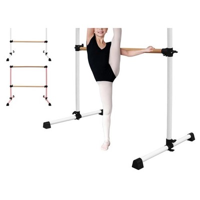 Adjustable 4FT White Solid Wood Ballet Barre for Dance Practice - Height Range