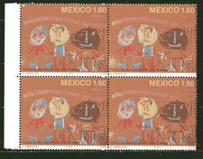 MEXICO 1980, CHILD DRAWING, INT. YEAR OF THE CHILD, Scott C604 x 4, MNH