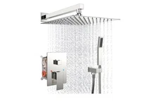 Luxury Shower System 10 Inch Rain Shower System W/ Handheld-Polished Chrome
