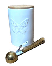 Dolly Parton White Butterfly Canister And Coffee Scoop Dg Collection Rare Dolly Parton White Butterfly Canister And Coffee Scoop Dg Collection Rare
