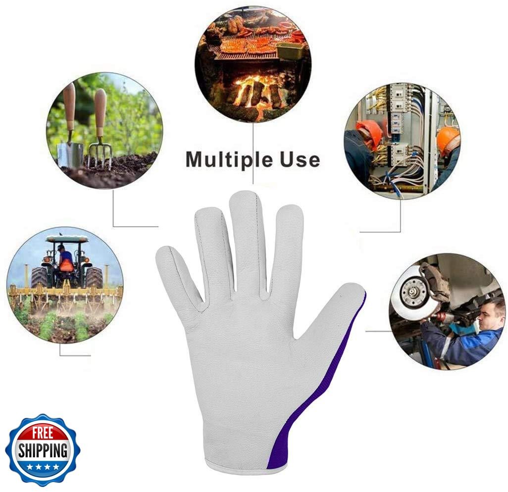 WESTWOOD FOX Work Gloves Men Heavy Duty Leather Gardening Gloves 