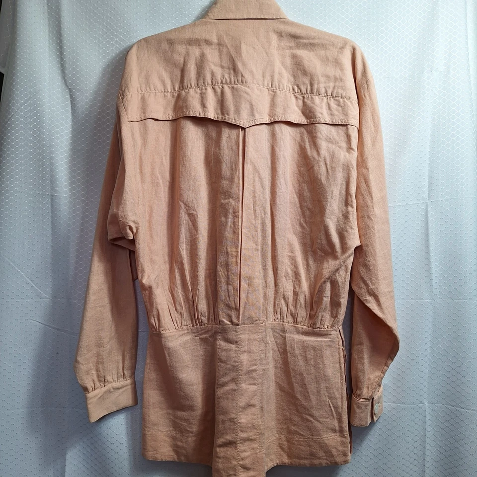 De Colección CACHE Conjunto de Falda de Mezcla de Lino de Dos Piezas Talla M Chaqueta Plisada Maxi Estructurada Usada en Excelente Condición Foto 2 de 4