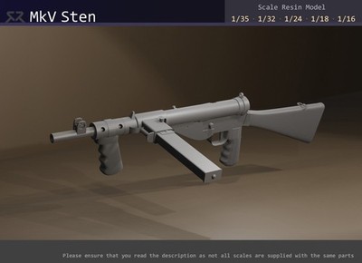 Sten MkV (MK5) - 1/35, 1/32, 1/24, 1/18, 1/16 Resinmodell
