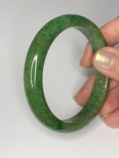 Certified  Natural Burma Grade A Jadeite Jade  Green Bangle 55/56mm