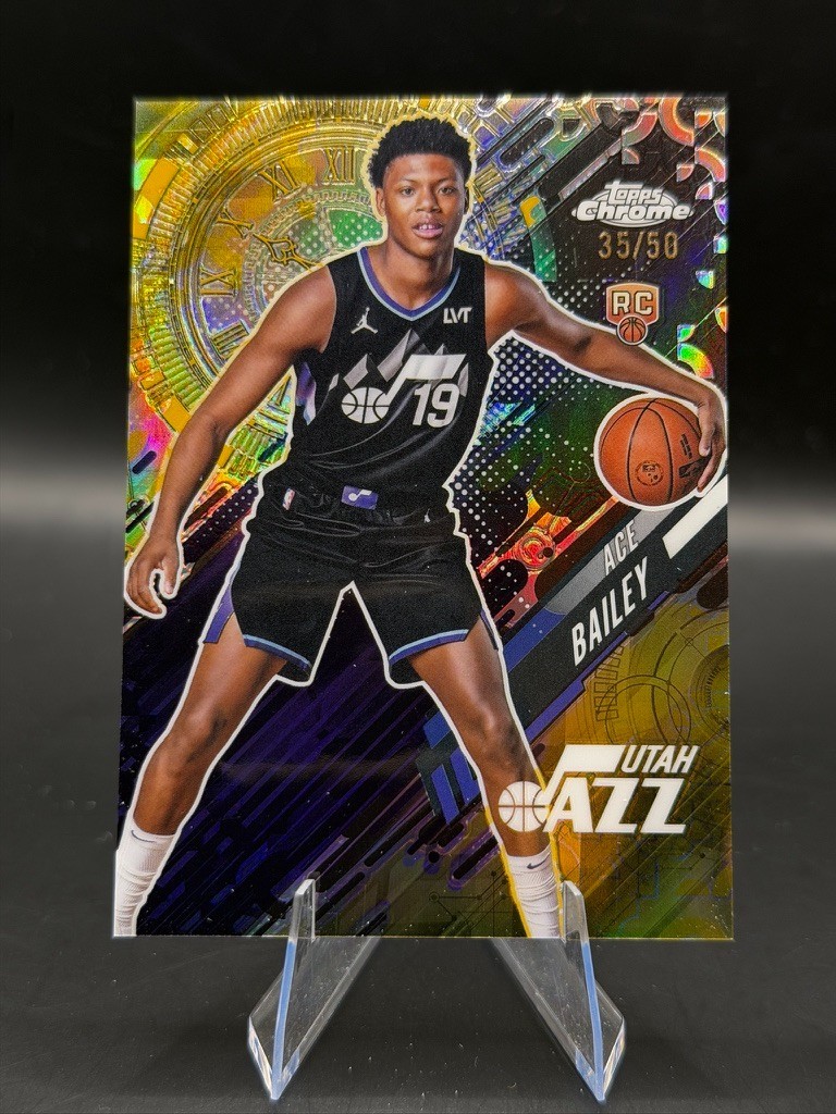 Ace Bailey 2025-26 Topps Chrome Go Time Gold Refractor /50 Jazz #GT-20
