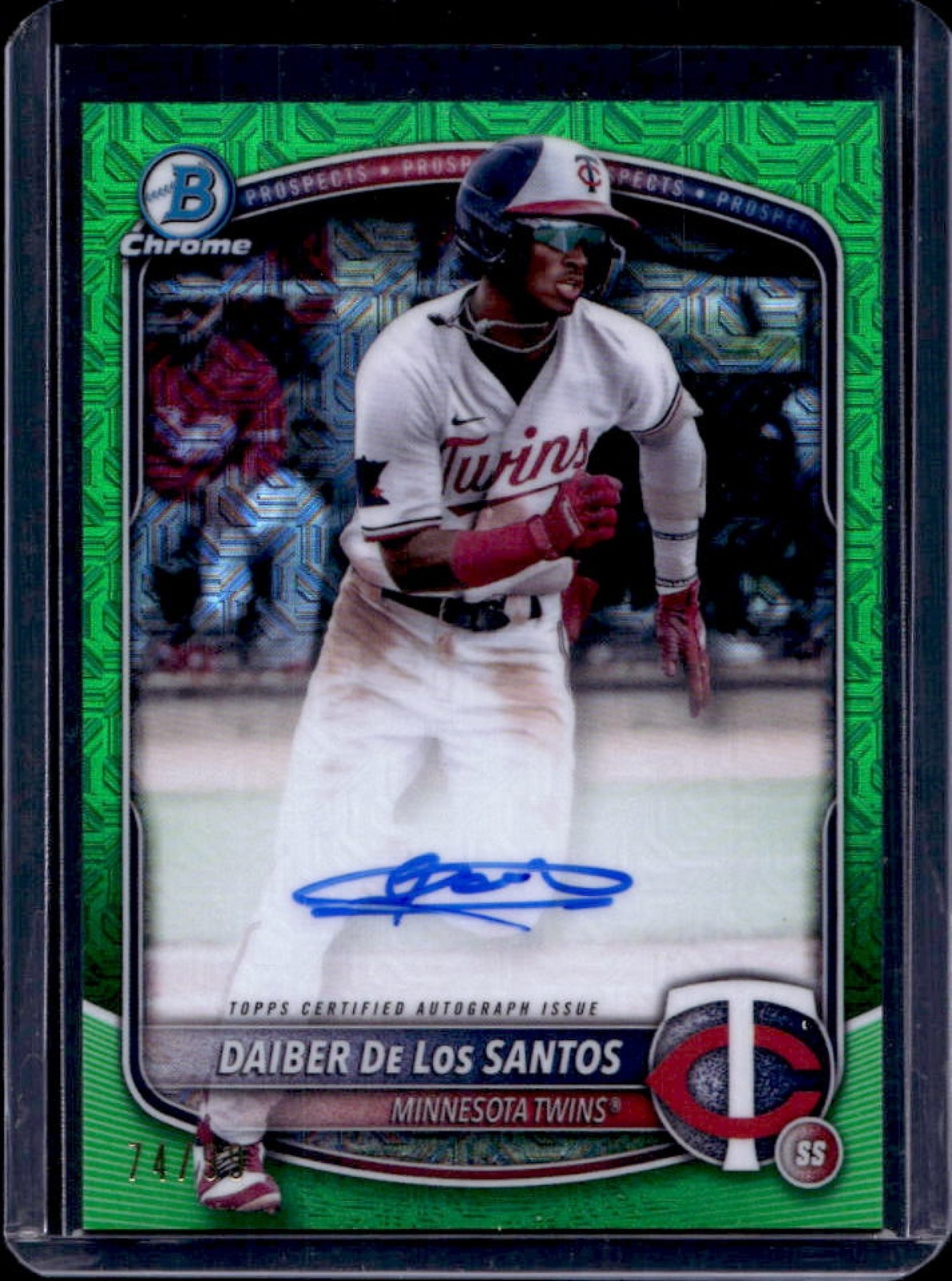 2025 Bowman Daiber De Los Santos Chrome Auto Mega Box Green Refractor #74/99