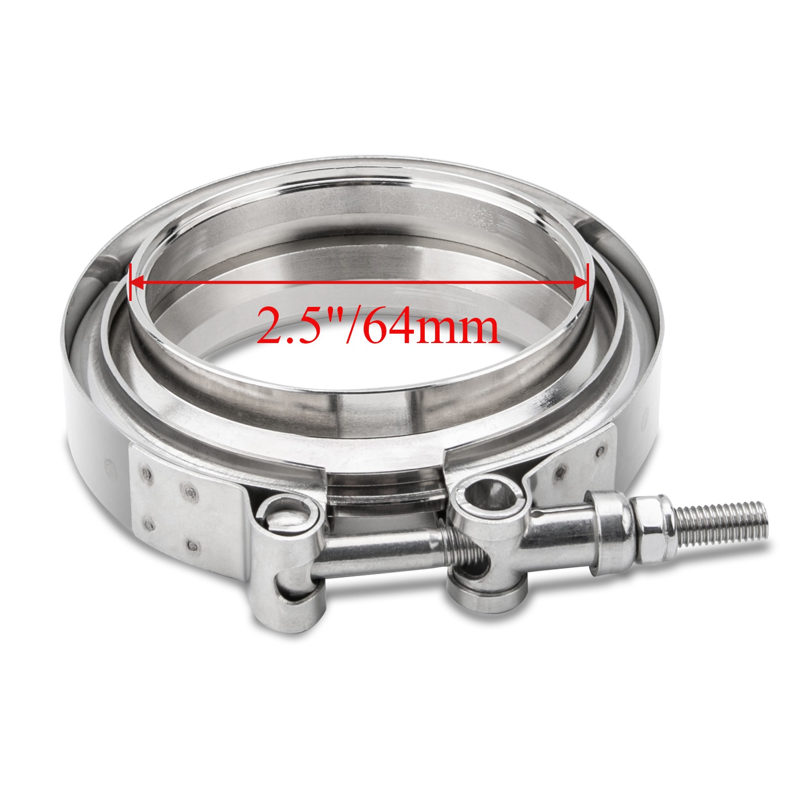 2""/2.5""/3""/3.5"" Heavy Duty V Band Turbo Exhaust Downpipe Flange Clamp Stainless