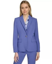 Calvin Klein One  Button Notched  Collar Blazer Blue 4 NWOT 159