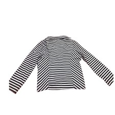 Womens Blazer M Black White Striped Business Casual Office Classic Preppy Chic