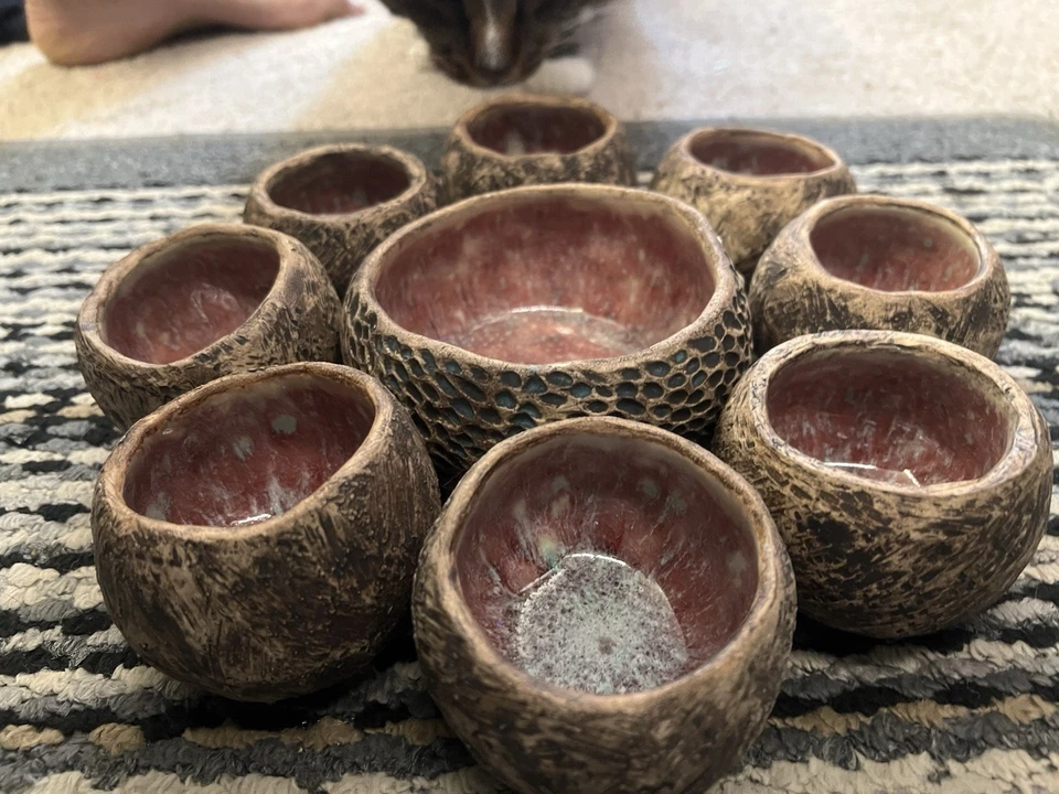 Juego de 6 cuencos de cerámica turca hechos a mano, cuencos con estampado floral, cuenco pequeño para servir Foto 2 de 4