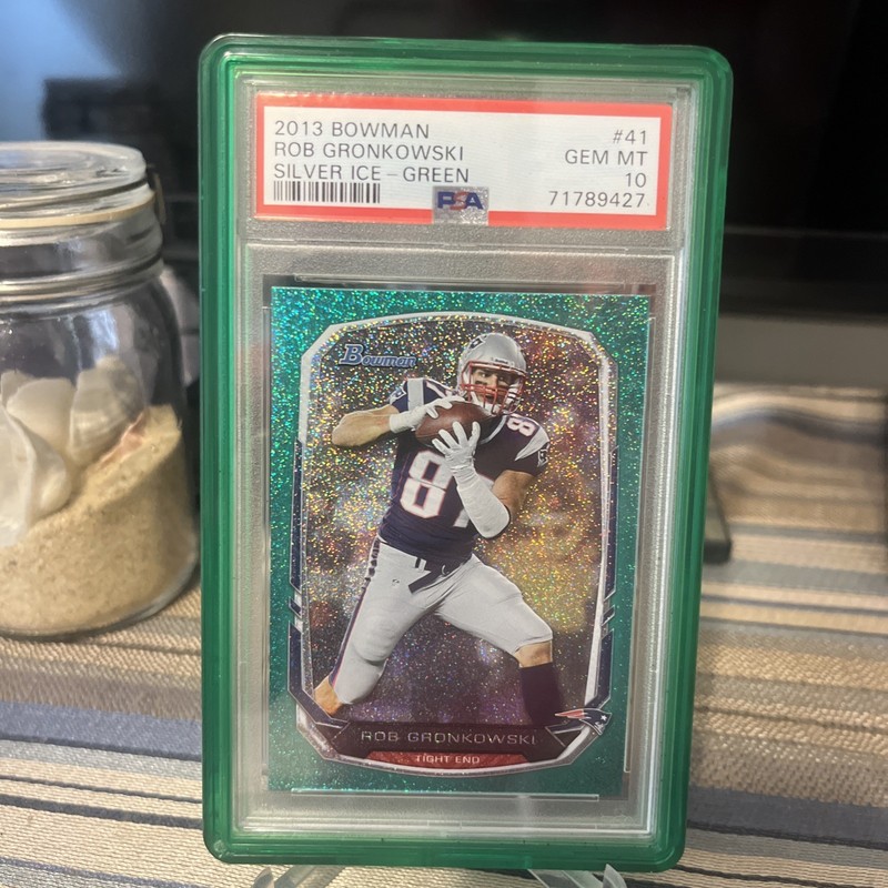 2013 Bowman - Rob Gronkowski #41 Silver Ice Green PSA 10 LOW POP 2 🏈 /50 PATS