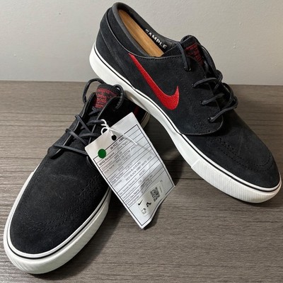 New Nike SB Zoom Stefan Janoski Black Red Suede Promotional Sample Men's Size 9