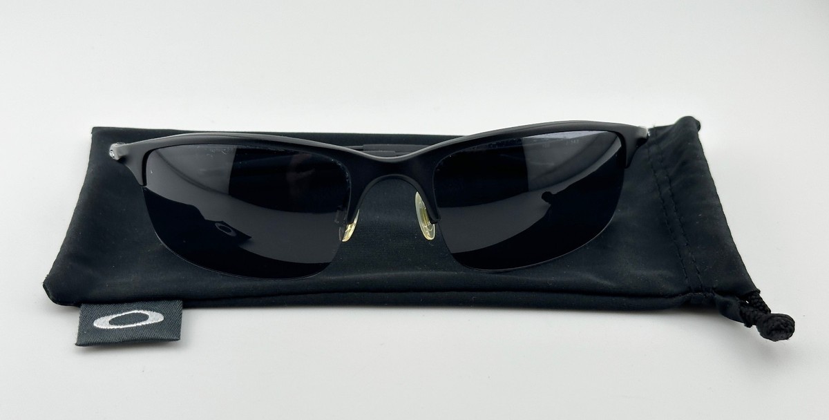 VTG Oakley Halfwire 2.0 Black Metal Half Rim Sunglasses 57-19-122