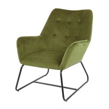 Turio Green Velvet effect Relaxer chair (H)800mm (W)650mm (D)815mm