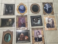Lot of 11 Halloween Haunted House Wall Decor Creepy Changing Still Portraits