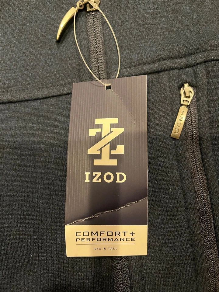 Izod 3xlt navy blue men's full zip fleece vest. NWT - Image 4 of 4