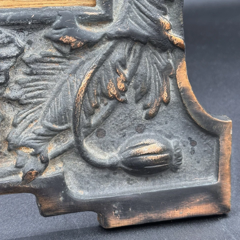 Antique Gilded Cast Iron Art Nouveau W/ Mythical Figures  Easel Frame or Mirror - Image 4 of 4