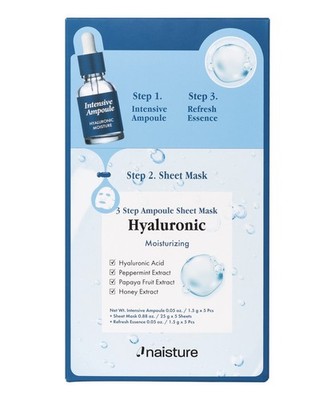 Naisture 3 Step Ampoule Sheet Mask 5pcs- Hyaluronic