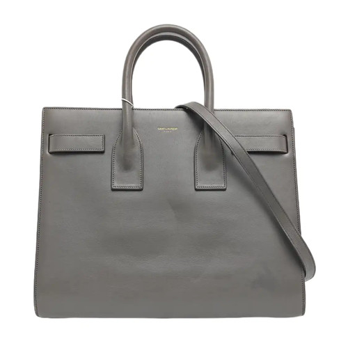 Yves Saint Laurent SAC DE JOUR Handbags Leather Grey Free Shipping | Duties Paid