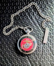 USMC Pocket Watch With Metal Storage Tin