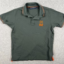 Psycho Bunny Polo Shirt Boys Kids Youth 10/12 Medium Grey Short Sleeve