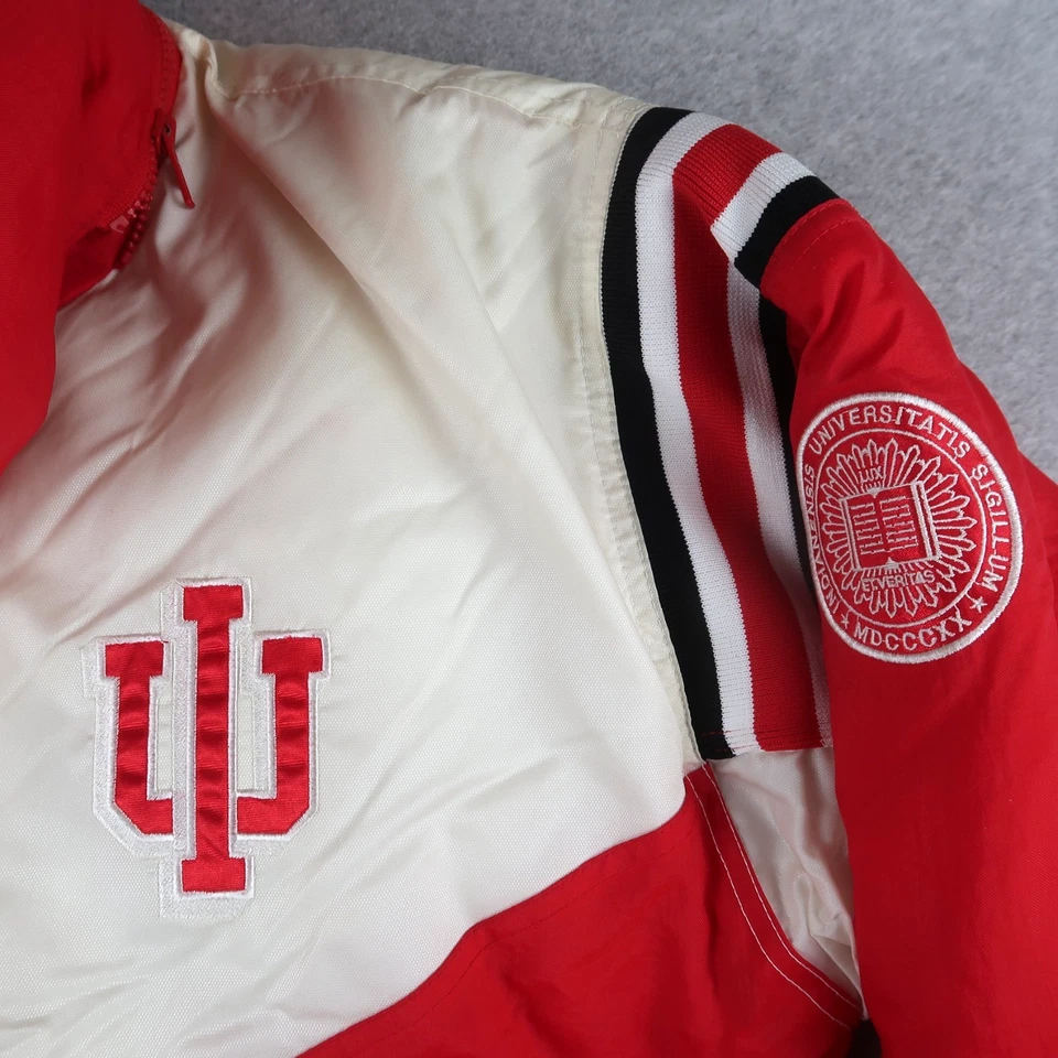 Vintage 90s Indiana University Hoosiers Pro Player Puffer Jacket Coat M Medium - Image 3 of 4