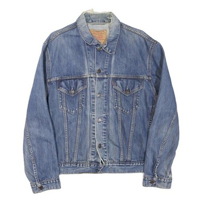 LEVI'S Herren Jeansjacke blau L Baumwollmischung klassisch Knopfverschluss Trucker