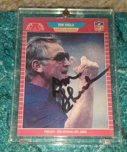 Foto firmada autografiada de Don Shula 8X10 y placa enmarcada de tarjeta coleccionable firmada - Imagen 4 de 4