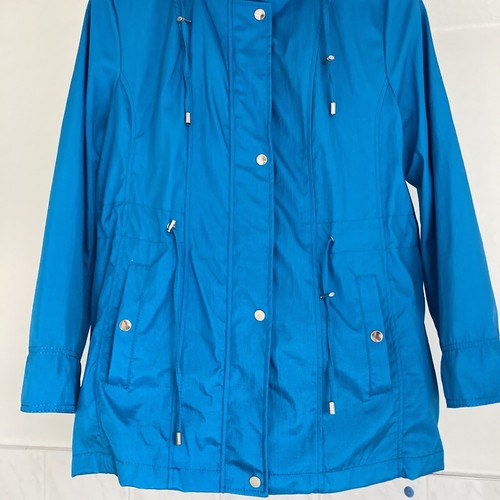 BNWT CLASSICS Women's Blue RAINCOAT Zipper With Pockets Hoodie Jacket L (16-18) - Picture 13 of 23