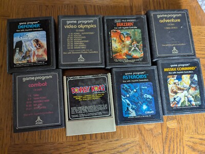 Vintage ATARI Game Lot of 8 Game Program Cartridges UNTESTED