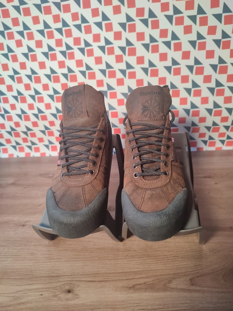 Reebok Classic Brown Leather Rock Climbing Bouldering Shoes Boots UK 4 1 2 Rare