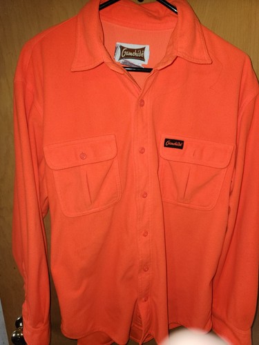 Vintage GAMEHIDE Blaze Orange Patch Super Soft Flannel. Mens Medium. Never Worn.