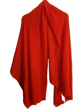 Louisa Perini 100% Cashmere Charm Scarf Blanket Wrap Red 34 1/2” x 81 1/2” NWT