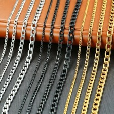 Basic Punk Stainless Men's Chain Necklace Stainless Steel Color Male Choker Gift