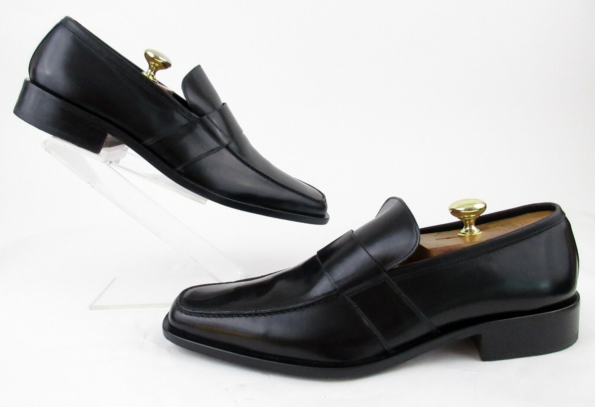 JORDAN NIKE AIR JORDAN 4 “BLACK CAT” BALLY Tarn Dress Loafers Black Premium Leather US 11 M Made In