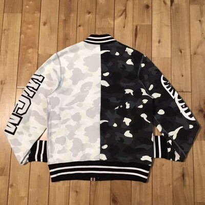 Glow in the dark BAPE City camo shark sweat varsity jacket A