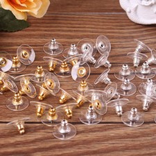 200 x Earring Backs Stoppers Findings Ear Post Nuts Jewelry Findings Gold/Silver