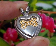 Dog Bone Heart Cremation Jewelry Pendant Urn for Ashes Crystals Memorial Gift
