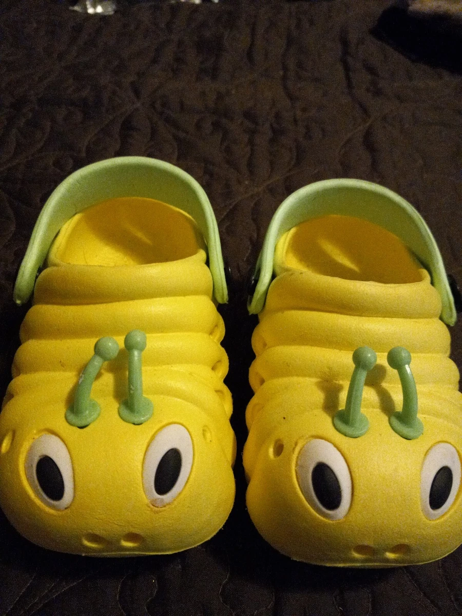 TINY JUMPS Caterpillar Crocs Kids Shoes Size 4 1 2 to 5