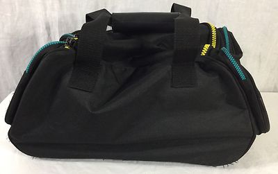 Moda Luggage Black Teal Blue & Yellow Zippers Overnight Or