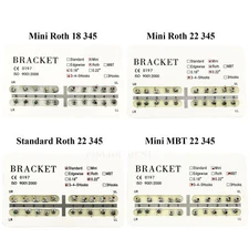 Dental Orthodontic Standard Mini Roth MBT Metal Bracket 018 022 Slot 345 Hooks