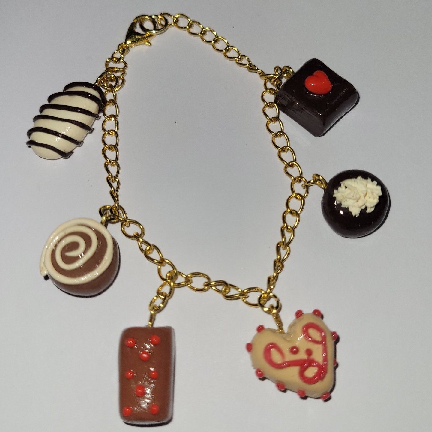 Valentine Chocolates Bracelet Gold Tone Valentine Candy Chocolate